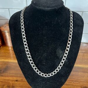 Silver Chain Necklace a little over 19"